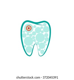 Dental clinic vector logo. Tooth  illustration.A hearth tooth pain.