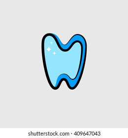 Dental clinic vector logo. Tooth icon. Vector illustration.