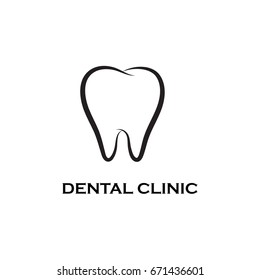Dental clinic vector logo, tooth vector silhouette
