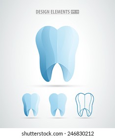 Dental clinical logo icon. Vector tooth icon