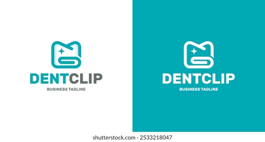 design de logotipo de vetor de clipe dental