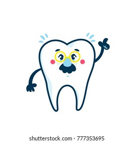 Dental collection for your design. Vector Illustrations for children dentistry and kids about toothache, care and treatment