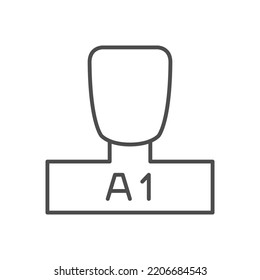 Dental color sample line icon