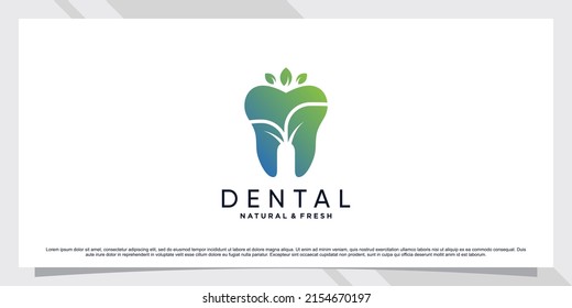 Dental combined leaf logo for business company with creative element