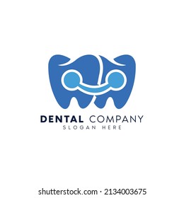 dental company logo design template tooth and smile