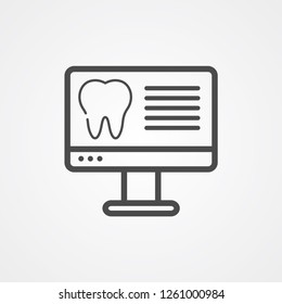 Dental computer vector icon sign symbol