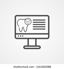 Dental computer vector icon sign symbol