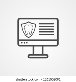 Dental computer vector icon sign symbol