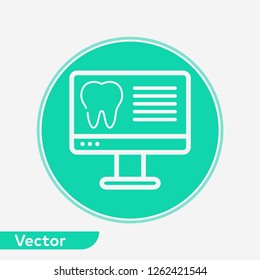 Dental computer vector icon sign symbol