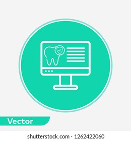 Dental computer vector icon sign symbol