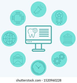Dental computer vector icon sign symbol