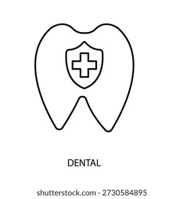 dental concept line icon. Simple element illustration. dental concept outline symbol design.