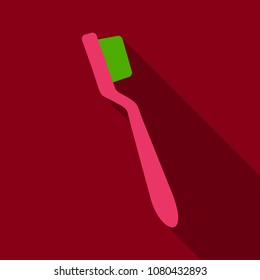 Dental concept. Toothbrush with toothpaste isolated. Flat design, care health, hygiene healthy, illustration