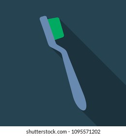 Dental concept. Toothbrush with toothpaste isolated. Flat design, care health, hygiene healthy, illustration