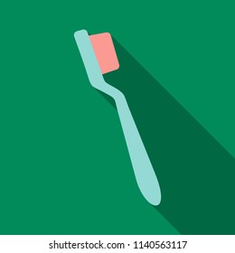 Dental concept. Toothbrush with toothpaste isolated. Flat design, care health, hygiene healthy,illustration