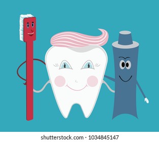 Dental concept for your design. Illustration for children dentistry and orthodontics