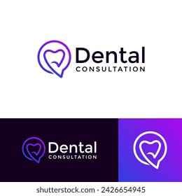 dental consultation logo design vector illustration