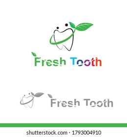 dental creative eye with leaf fresh logo