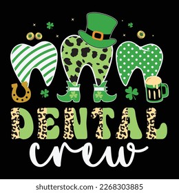 Camiseta Dental St. Patrick's T-Shirt, camiseta dental de Patrick's Dental, camiseta de impresión de animales dentales, plantilla de impresión de camisetas de San Patricio