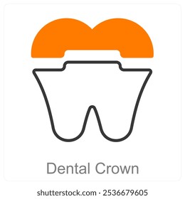 Dental Crown and Dental care icon concept