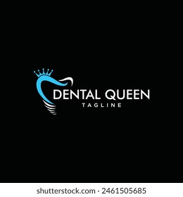 dental crown clinic logo vector. white background 