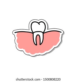 dental crown doodle icon, vector illustration