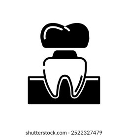 Dental Crown Glyph Icon, Vector illustration