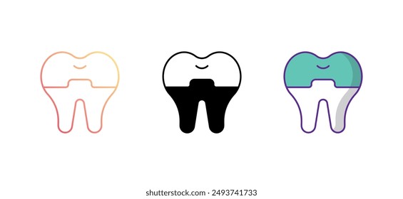 dental crown icon design with white background stock illustration