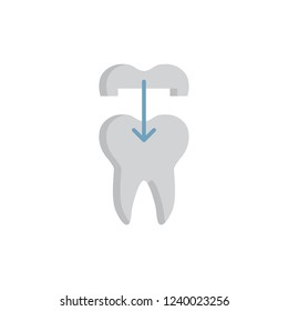 dental crown icon flat style design. dental icon