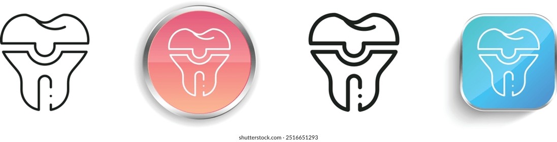 dental crown icon. Thin Linear, Regular and Button Style Design Isolated On White Background