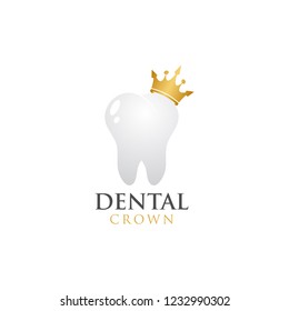 Dental crown logo design template vector