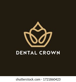 dental crown logo vector template download