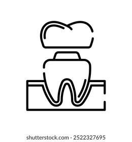 Dental Crown Outline Icon, Vector illustration