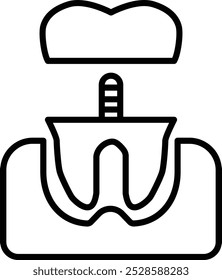 Dental Crown Vector Illustration Detailed Icon