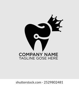 dental crown vector logo template