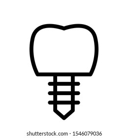 Dental Crown Vector Thin Line Icon