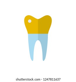 dental crowns flat vector icon