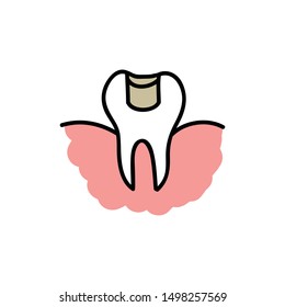 dental cure doodle icon, vector illustration