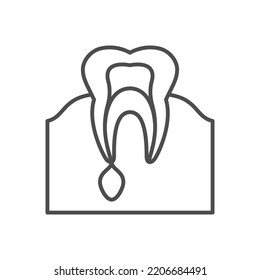 Dental Cyst Line Outline Icon