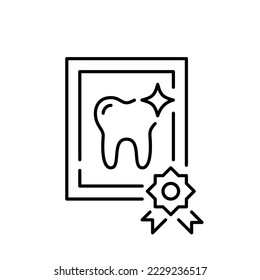 Dental degree diploma icon. Pixel perfect, editable stroke icon
