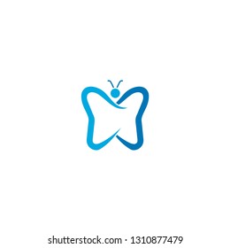 dental dentist butterfly logo symbol 