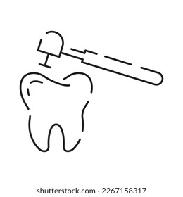 Dental or dentist. Hospital and medical care thin line icon. Outline symbol collection. Editable vector stroke. Tooth