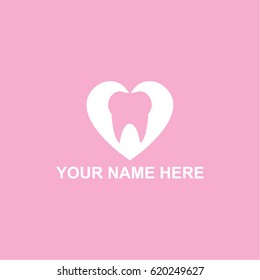 dental dentist love symbol logo