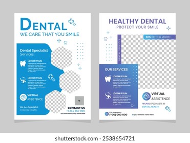 Plantilla de diseño de volante médico dental y dentista