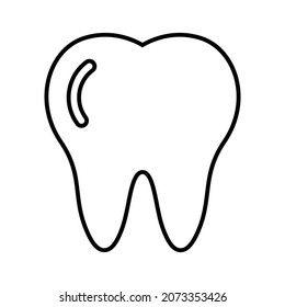 Dental, dentist, tooth outline icon. Line art vector.