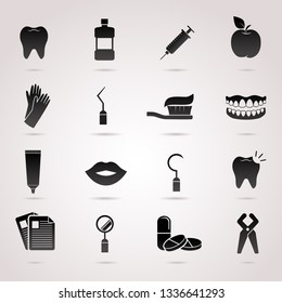 Dental, dentist, tooth vector icon set.