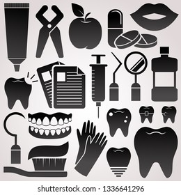 Dental, dentist, tooth vector icon set.