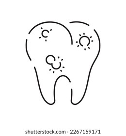 Dental or dentist vector line icon. Health care, medicine and medical Editable stroke. Hospital Tooth