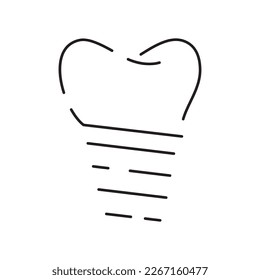 Dental or dentist vector line icon. Health care, medicine and medical Editable stroke. Hospital Tooth