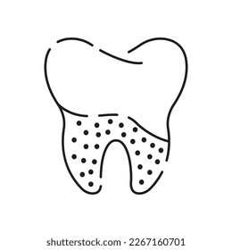 Dental or dentist vector line icon. Health care, medicine and medical Editable stroke. Hospital Tooth